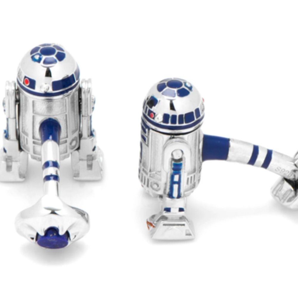 Neiman Marcus - Star Wars R2-D2 Sterling Silver Cuff Links - NWT ($495 in store) - Picture 3 of 16